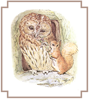 Watercolor Owl & Squirrel